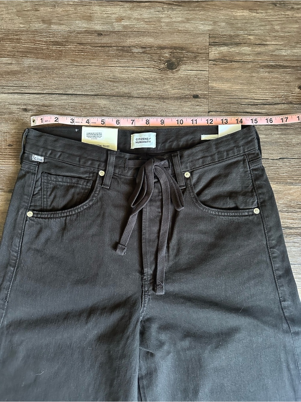 NWT Citizens of Humanity Brynn Drawstring Denim Trouser in Carob, Dark Brown, 26 - Picture 7 of 8